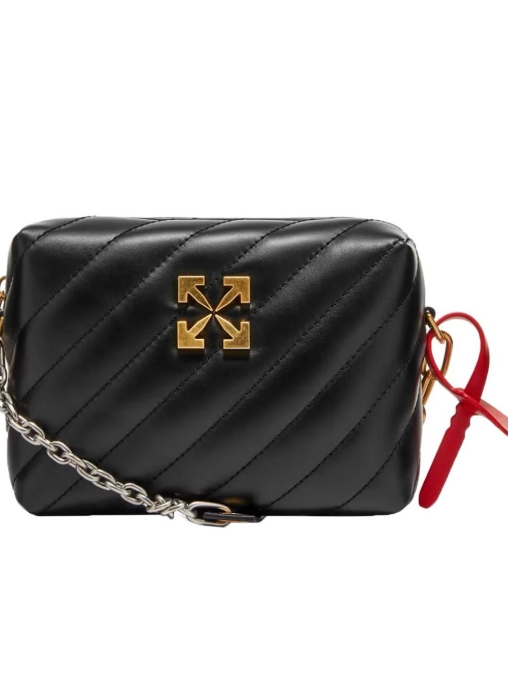Off-White Black Quilted Crossbody with Gold Arrow Logo - Picture 5 of 10